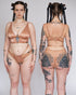 QUINN Coffee Satin Long Line Bralette